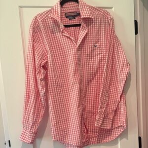 Vineyard Vines Men's Pink Checkered button down Shirt